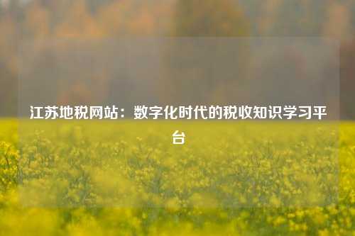 江苏地税网站：数字化时代的税收知识学习平台