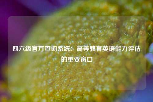 四六级官方查询系统：高等教育英语能力评估的重要窗口