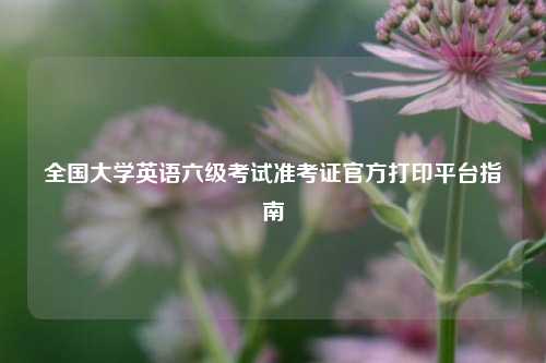 全国大学英语六级考试准考证官方打印平台指南