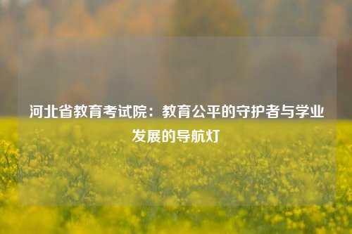 河北省教育考试院：教育公平的守护者与学业发展的导航灯
